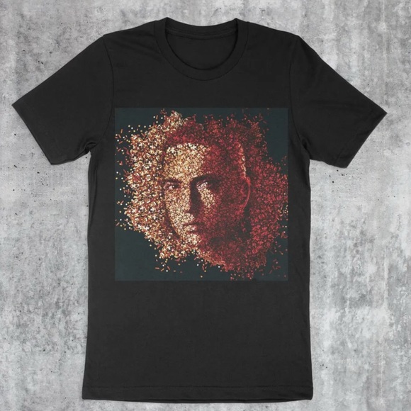 other Other - Eminem - Slim Shady Face - Black Graphic T-Shirt